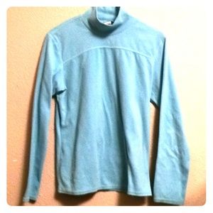 Columbia M fleece turtleneck bright aqua blue